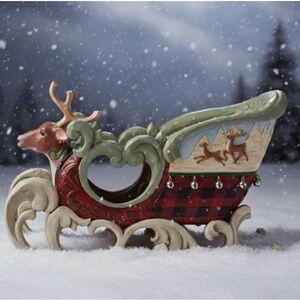 Highland Glen Large Sled Fig Jim Shore Heartwood Creek New